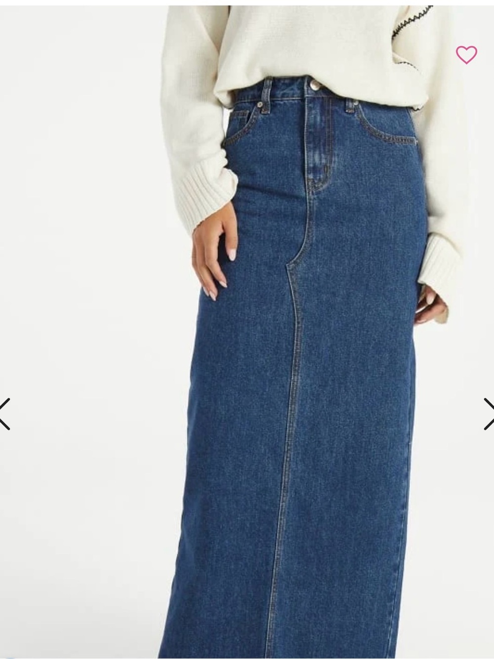 JustFab Indigo Denim Maxi Skirt